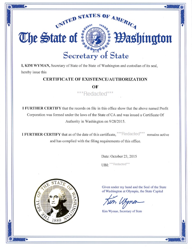 Washington Certificate Of Formation Llc Bible