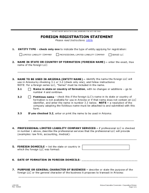arizona foreign registration statement