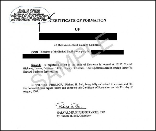 certificate Of Formation Delaware Llc