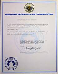 hawaii certificate of authority renewal