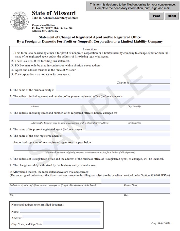 how to become a registered agent in missouri
