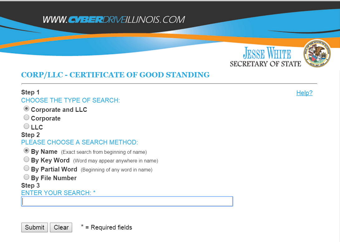 illinois certificate of authority search