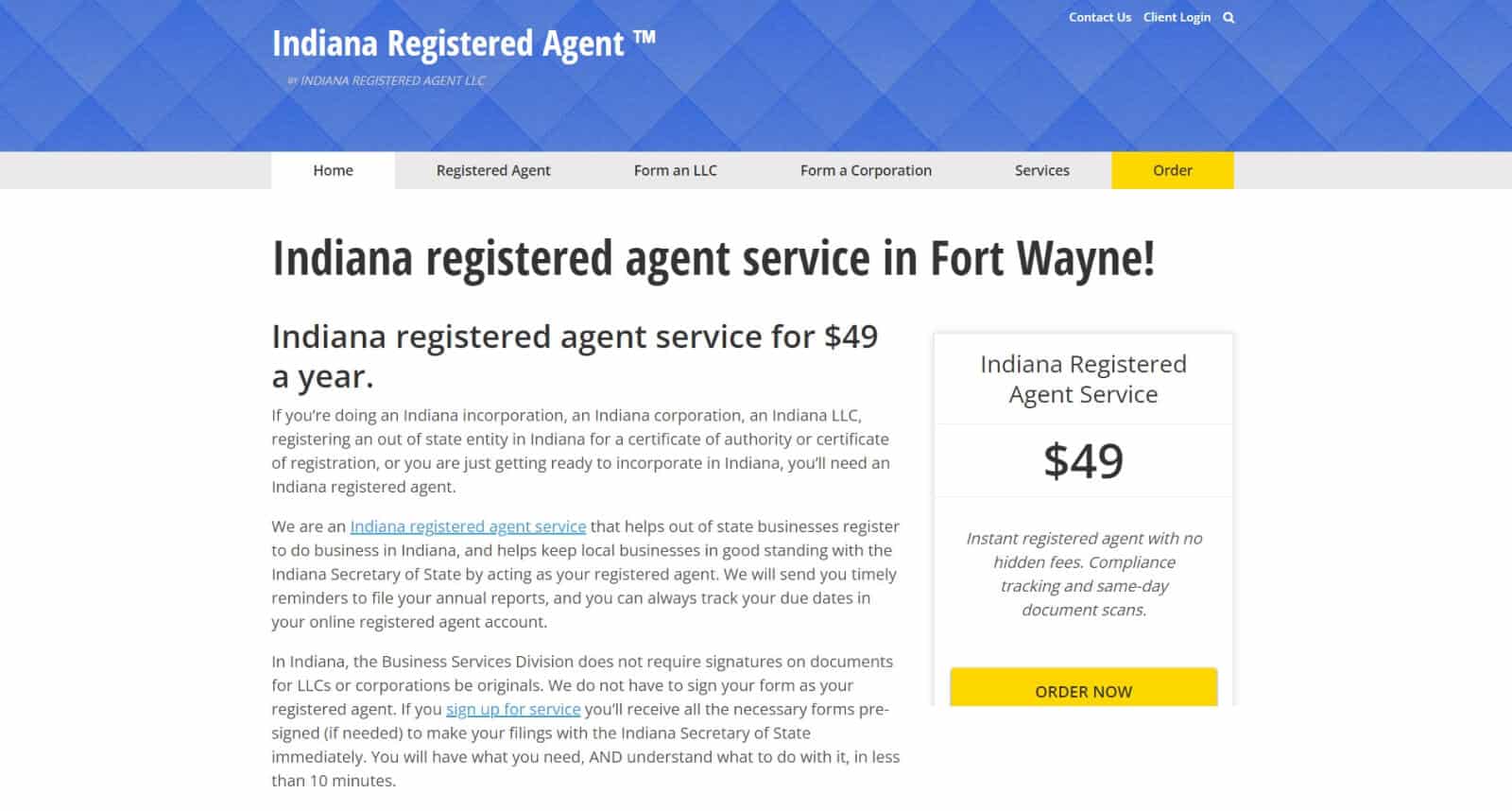 list of registered agents in indiana