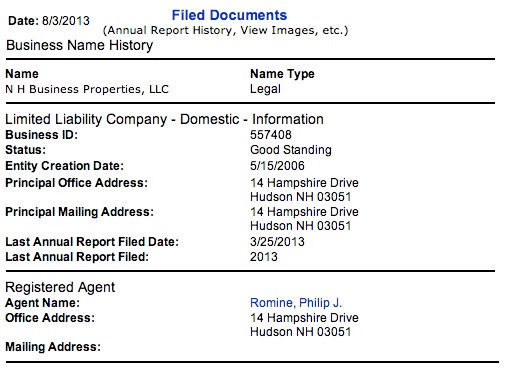 new hampshire registered agent search