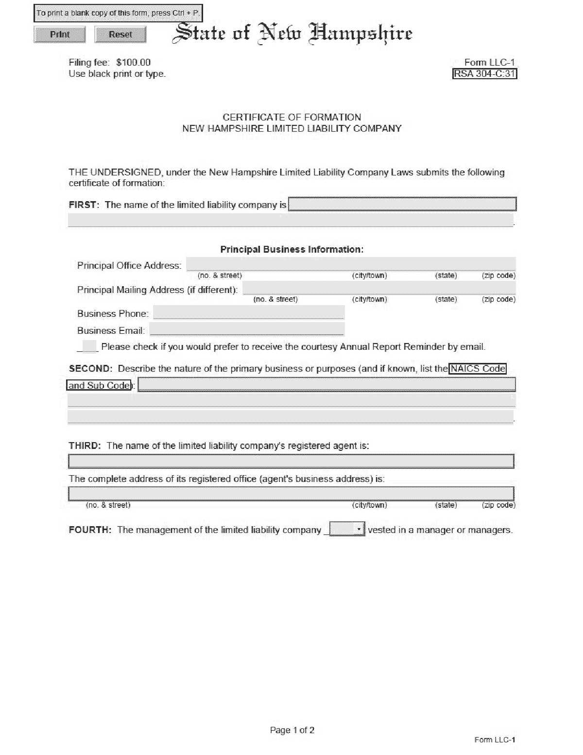 nh secretary of state llc forms