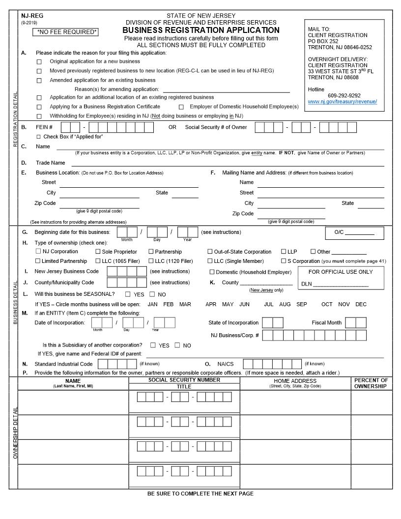 secretary of state new jersey business registration