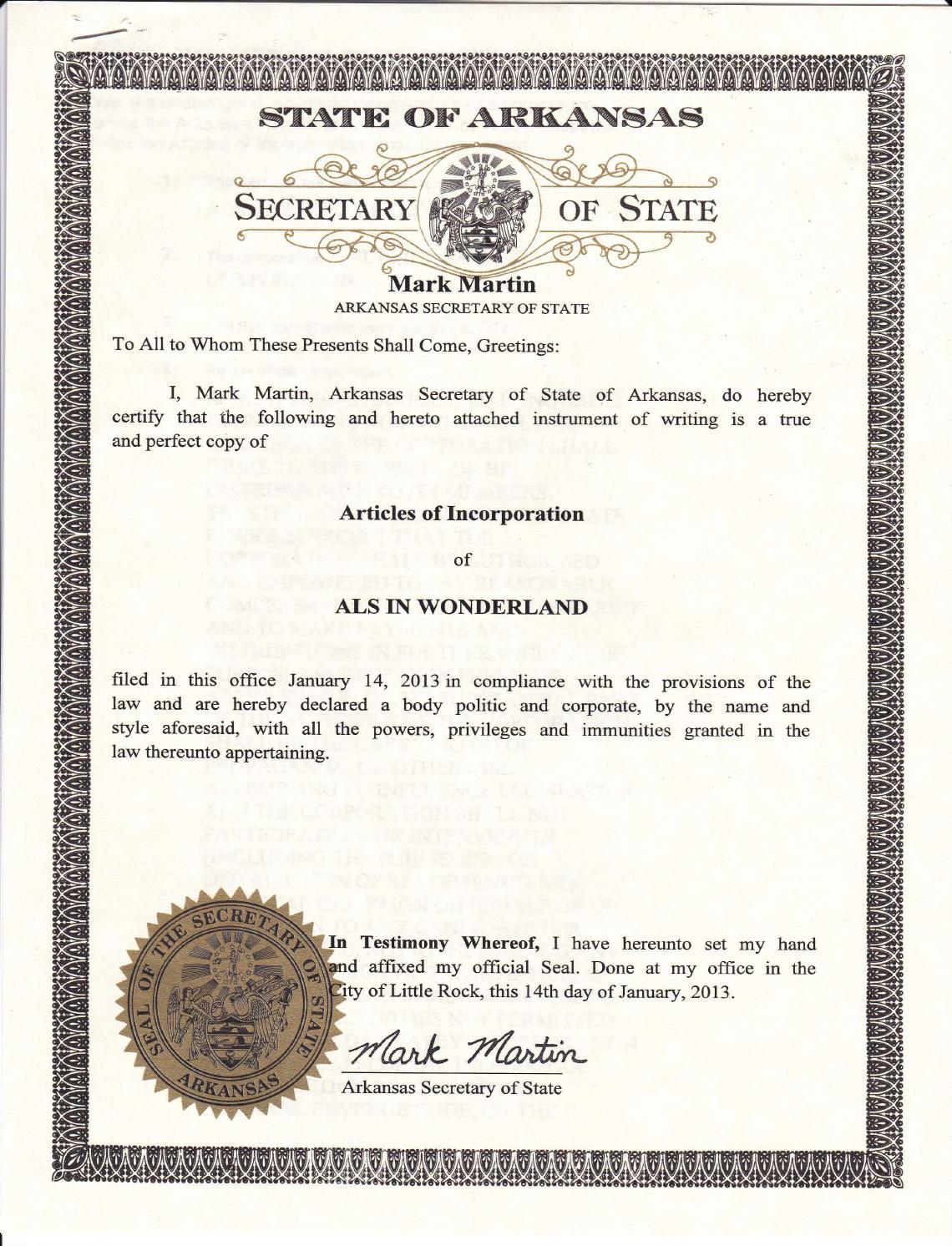 Arkansas Articles Of Incorporation LLC Bible