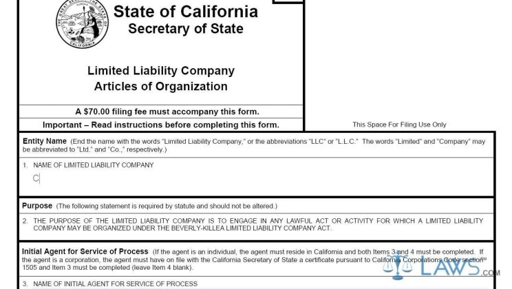 California Certificate Of Organization