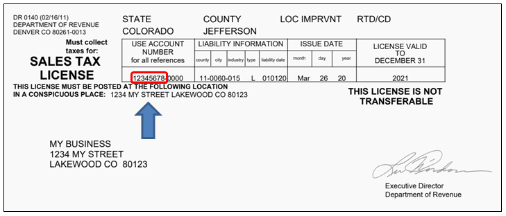 Colorado Department Of Revenue Ein Number