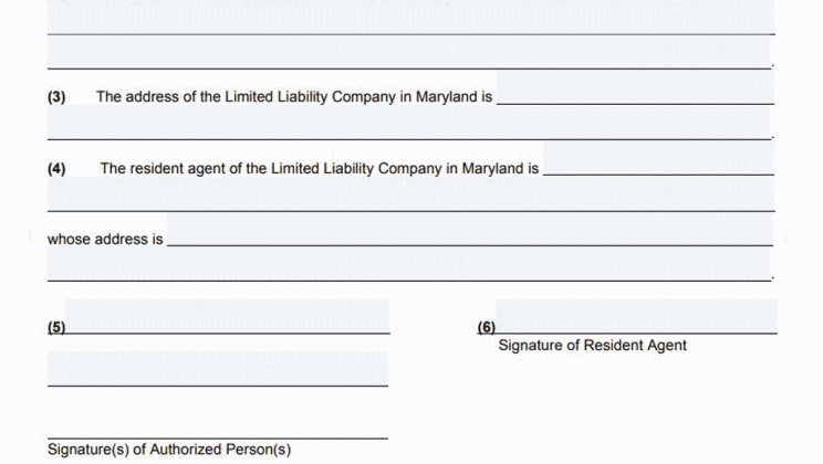Maryland Certificate Of Organization
