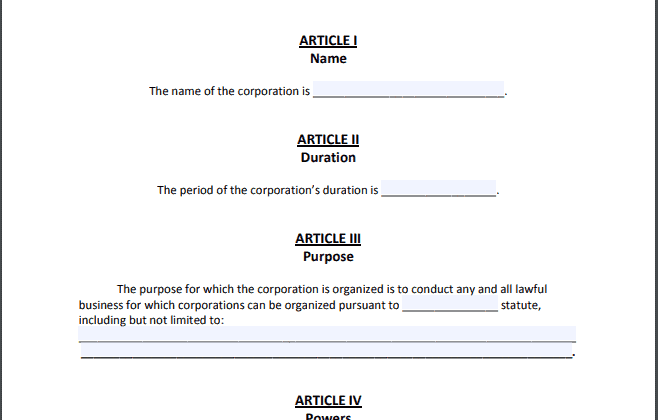 Mississippi Articles Of Incorporation