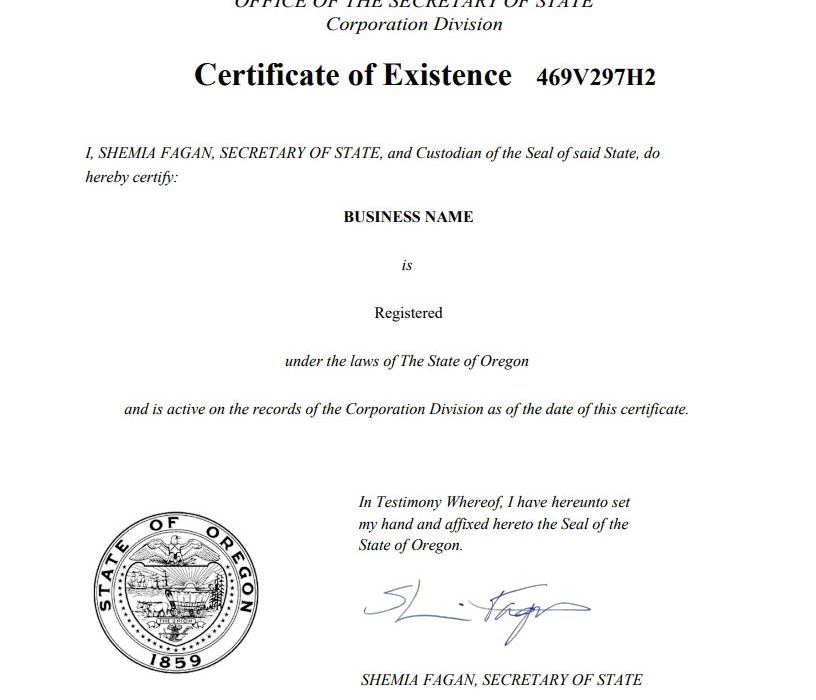 Oregon Certificate of Formation LLC Bible