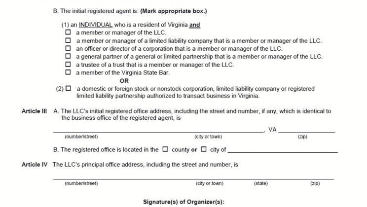 Virginia Certificate Of Organization