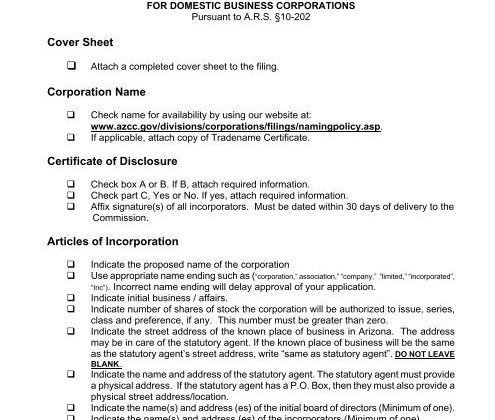az Certificate Of Disclosure