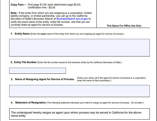california Registered Agent List