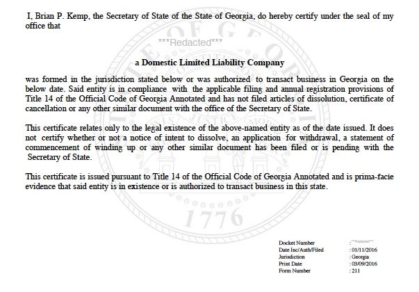 georgia Secretary Of State Corporations