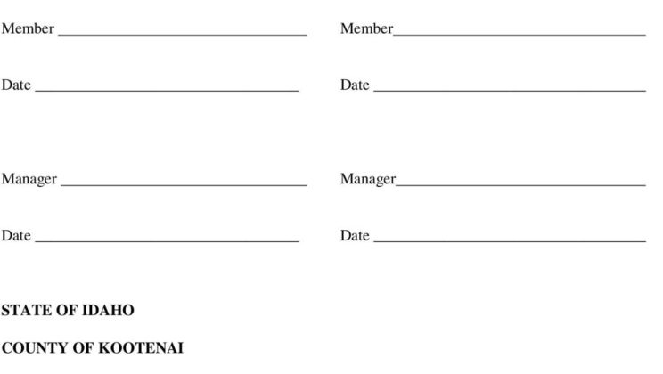llc Operating Agreement Signature Page