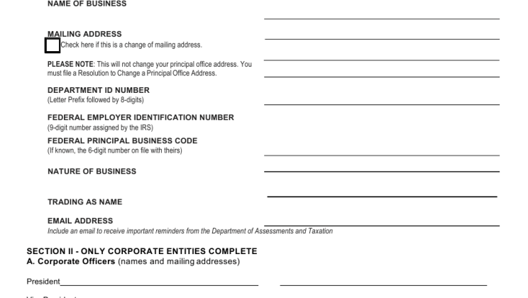 maryland Annual Report Form 1 2022