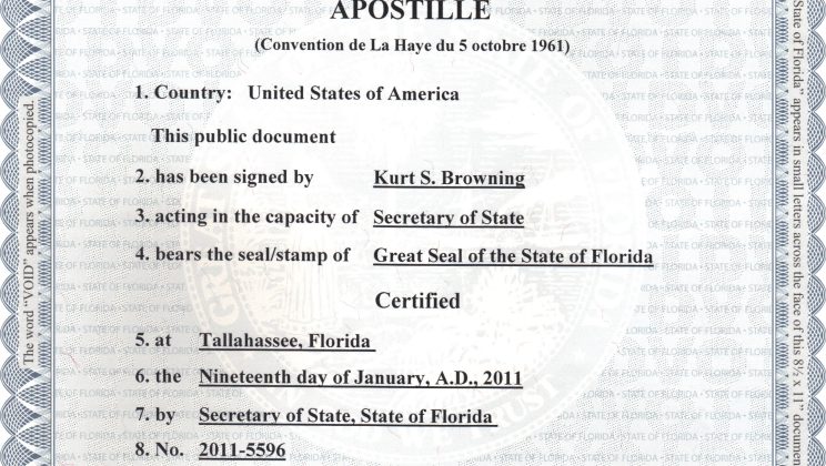 secretary Of State Florida Apostille
