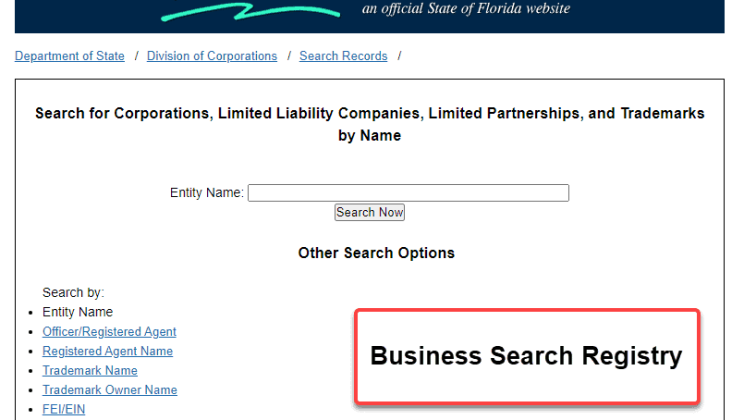 secretary Of State Florida Business Search