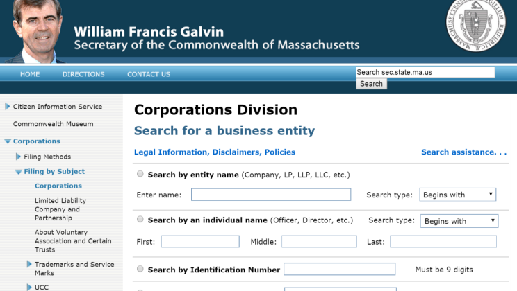 secretary Of State Massachusetts Business Search