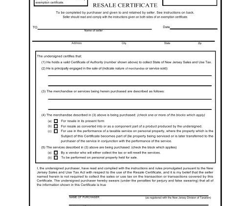 copy Of Nj Certificate Of Authority For Sales Tax