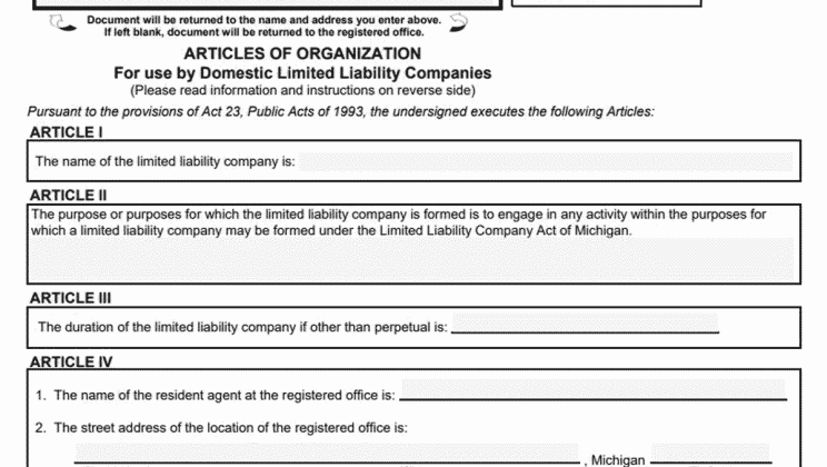 michigan Limited Liability Company Act