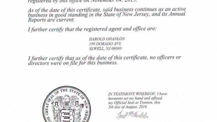 new Jersey Certificate Of Authority Lookup