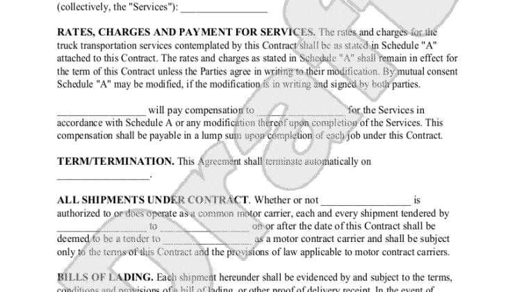 Operating Agreement For Trucking Company