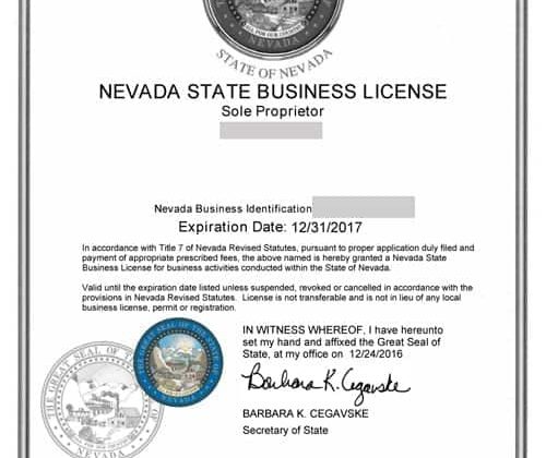 secretary Of State Nevada Business License